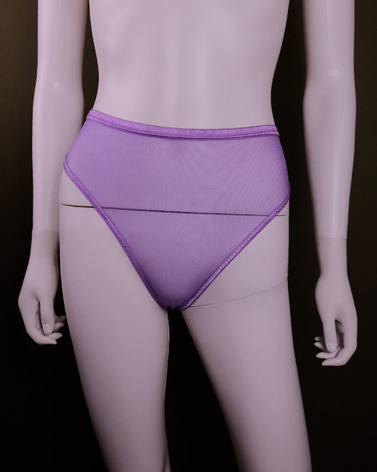 Mesh High-Waist Thong (Lilac)